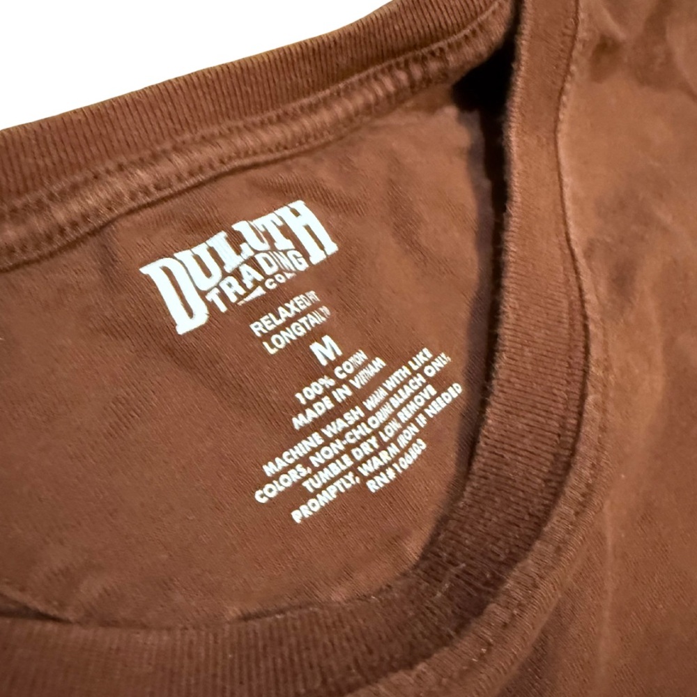 Duluth Trading Co Men's Maroon Short Sleeve Tee - Picture 3 of 5